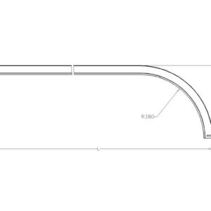 Railbocht 2 inch Radius 250mm 250mm recht stuk verzinkt dikte 20mm totale lengte 1500mm. 1