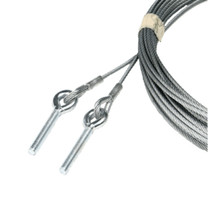 Staalkabelset 4mm L12000mm voorzien van puntkous en schroefoog M10