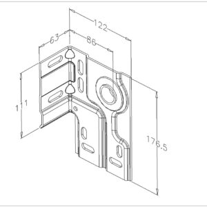 Zijlagerplaat 1 inch 86mm. 1