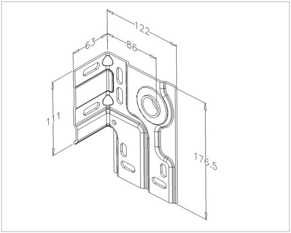Zijlagerplaat 1 inch 86mm. 1