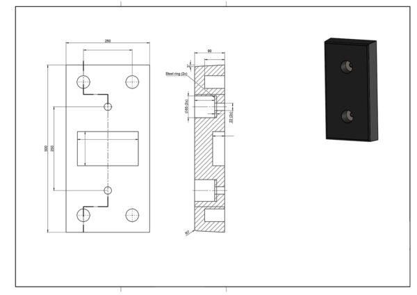 Stootbuffer 500x250x90mm. 1